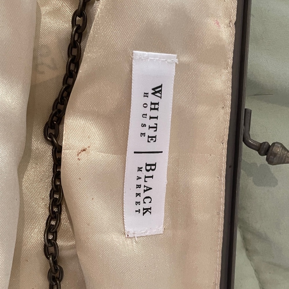 White House Black Market Beige Embellished Clutch vintage - Picture 2 of 8